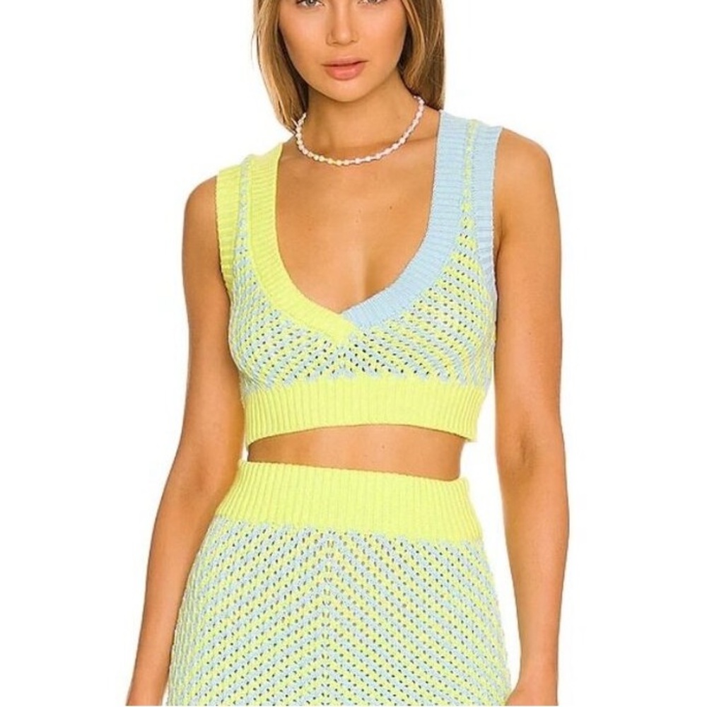 For Love & Lemons Jacinda Knit Crop Top, M